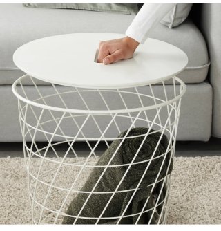 Mesa auxiliar redonda blanca Ikea