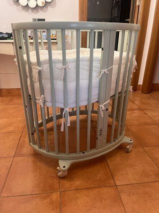 Minicuna Stokke Verde Agua + Dosel + colchon