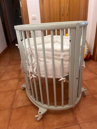Minicuna Stokke Verde Agua + Dosel + colchon