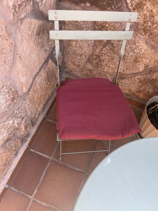 Conjunto mesa y 2 sillas terraza metal