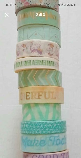 Set 10 Nastro Adesivo Washi Tape