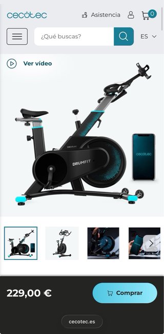 Bicicleta Ciclo Indoor Cecotec DrumFit