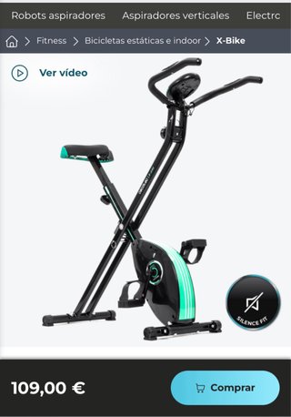 Bicicleta estática plegable semi nueva