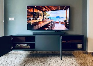 Mobile TV grigio metallo/legno