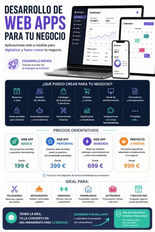 DESARROLLO DE WEB APPS PARA TU NEGOCIO — DESDE 199