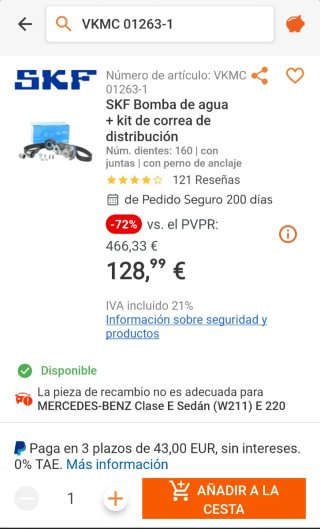 Kit distribución + bomba agua