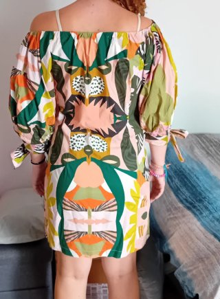 Vestido corto estampado Van-dos