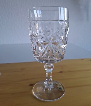 6 COPAS VINO VINTAGE CRISTAL TALLADO BLEIKRISTALL
