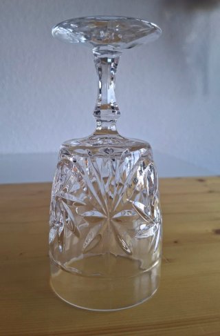 6 COPAS VINO VINTAGE CRISTAL TALLADO BLEIKRISTALL