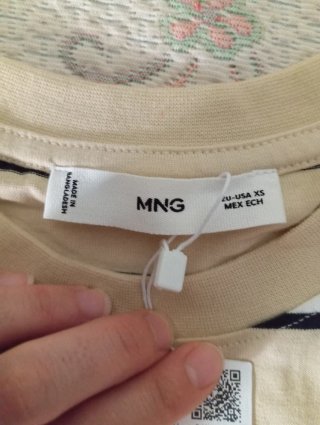 Camiseta manga corta Mango Rayas Talla XS Rebajas