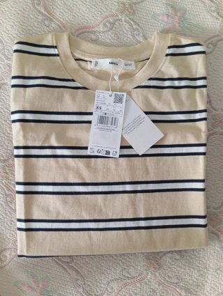 Camiseta manga corta Mango Rayas Talla XS Rebajas
