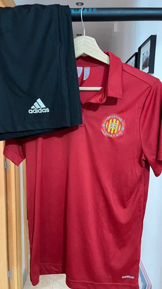 Camiseta Adidas Fútbol Roja Media Cremallera