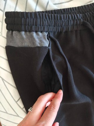 Pantalón Mango Talla S Negro bombacho