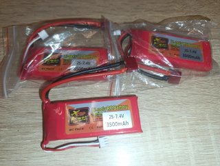 3 Baterías Li-poly RC 2S-7.4V 3500mAh