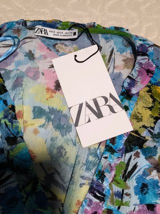 Camisa Zara Flores Talla S