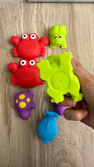 Lote Juguetes Baño: Cangrejos, Tortugas, Delfín