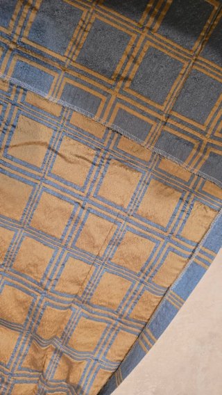 Cortinas seda cuadros 4.5m x 2.33m hechas a mano