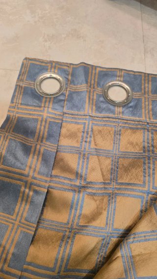 Cortinas seda cuadros 4.5m x 2.33m hechas a mano