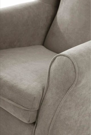 Sillón de lactancia gris con mecedora