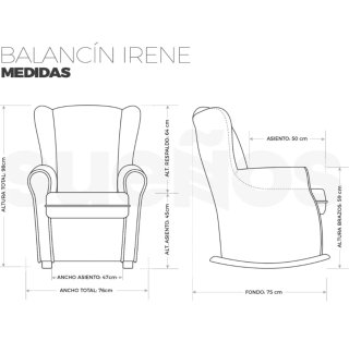 Sillón de lactancia gris con mecedora