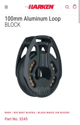 Polea Harken Black Magic 100mm Block pulley x2