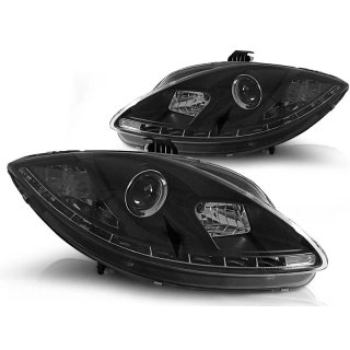 Faros Delanteros DRL Negros para SEAT León y Altea