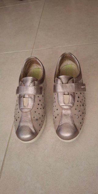 Zapatos Drucker dorados/plateados