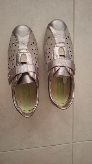 Zapatos Drucker dorados/plateados