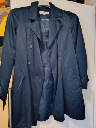 Gabardina Topshop azul entallada Talla M