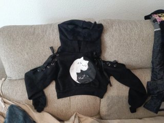 Sudadera con capucha y gatos Yin Yang