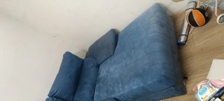 Sofá eléctrico modular azul de tela No se envía