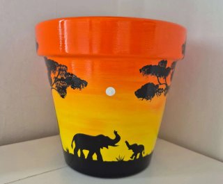 Maceta Decorada África 19cm