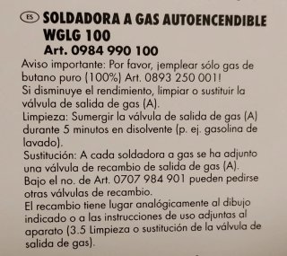 Soldador a gas WGLG 100 Würth