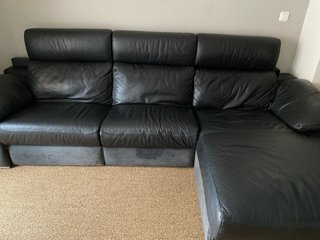 Sofá relax chaise longue piel negro