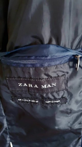 Plumífero fino hombre Zara Talla M Azul oscuro