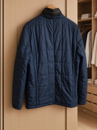 Plumífero fino hombre Zara Talla M Azul oscuro