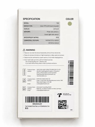 Smartwatch Puqo T80 1,95" IP68 – Cinturino Verde