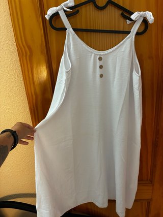 Vestido blanco tirantes lazo