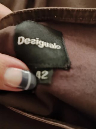 Falda Desigual Talla 42 Marrón Chocolate