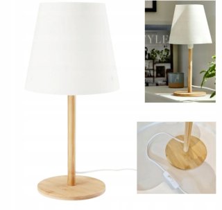 2 Lámparas de mesa blancas y madera