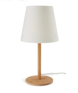2 Lámparas de mesa blancas y madera