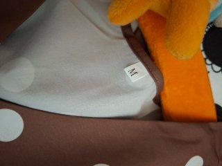 Vestido lunares volantes marrón talla M