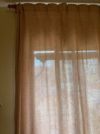 Cortina beige y blanca de tela 140cmx240cm dos