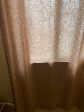 Cortina beige y blanca de tela 140cmx240cm dos
