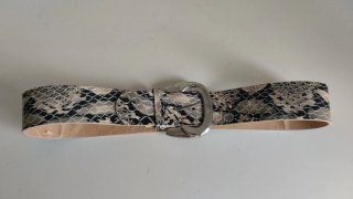Cinturón Polipiel Estampado Serpiente Mujer