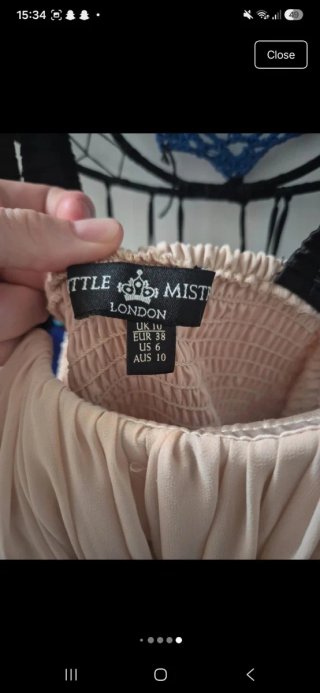 Vestido Little Mistress corto beige y negro