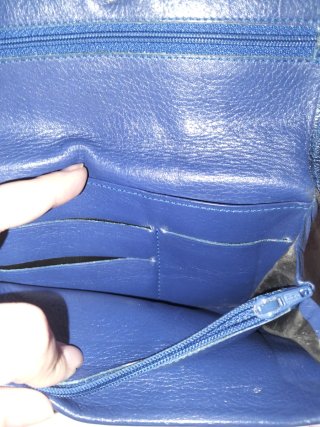 Billetera monedero tarjetero azul piel azul