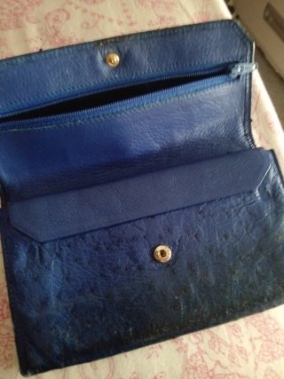 Billetera monedero tarjetero azul piel azul