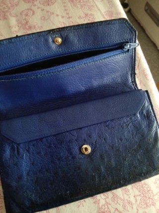Billetera monedero tarjetero azul piel azul