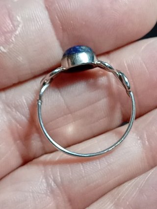 Anillo Plata Ley lapizlazuli sin pulir